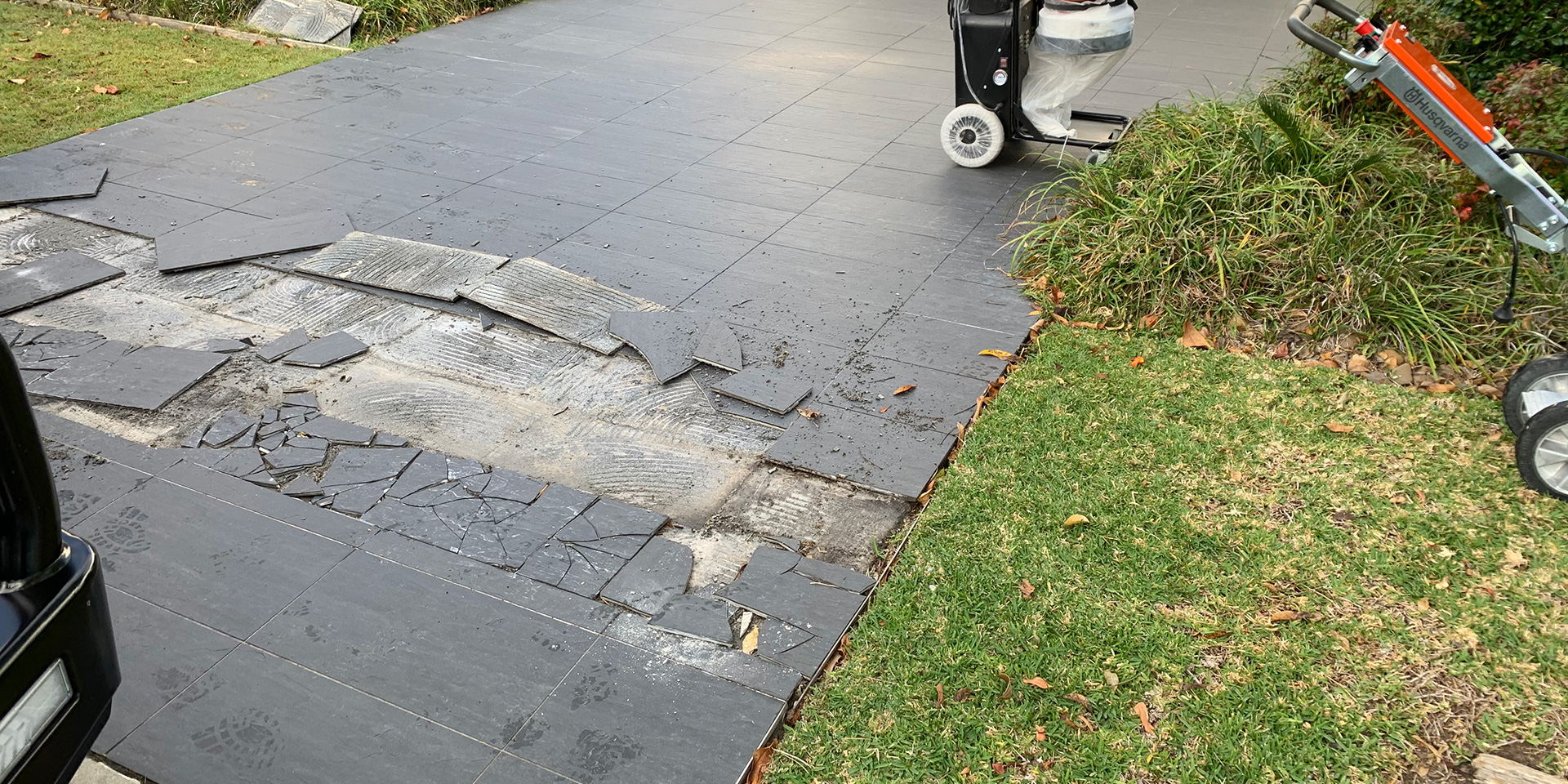 removing and replace cracked tile driveway gold coast
